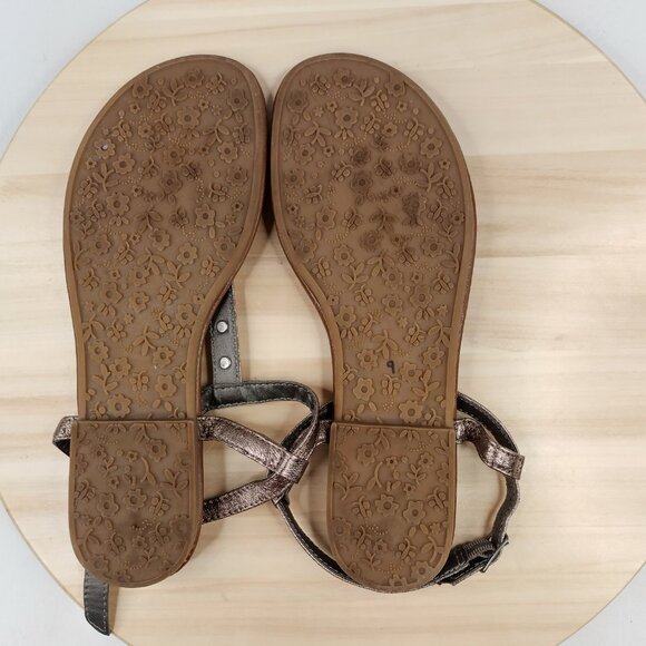 Maurices Strappy Bronze Sandals and Black Flip Flops (Lot of 2 pair) Women US 9 - Picture 8 of 13